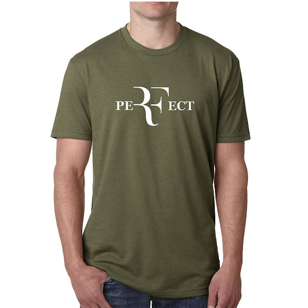 Federer Tennis kortärmad bomull T-shirt med rund hals 2XL