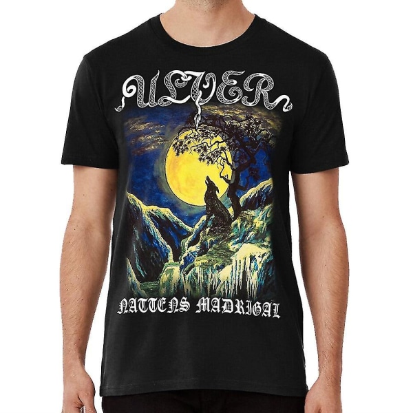 Nattens Madrigal By Ulver - Aatte Hymne Til Ulven I Manden - Classic Old School Black Folk Metal T-shirt Navy M