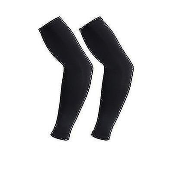Hem Uv-skydd Kylning Ice Silk Arm Sleeves - Solärmar för män kvinnor för löpning, cykling, fiske, golf, volleyboll, basket, bas black
