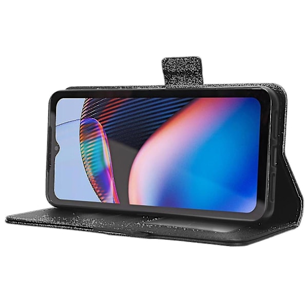 För Motorola Defy 2 5g / Cat S75 5g Pu läder case Litchi Texture Flip Stand Cover Vit Black