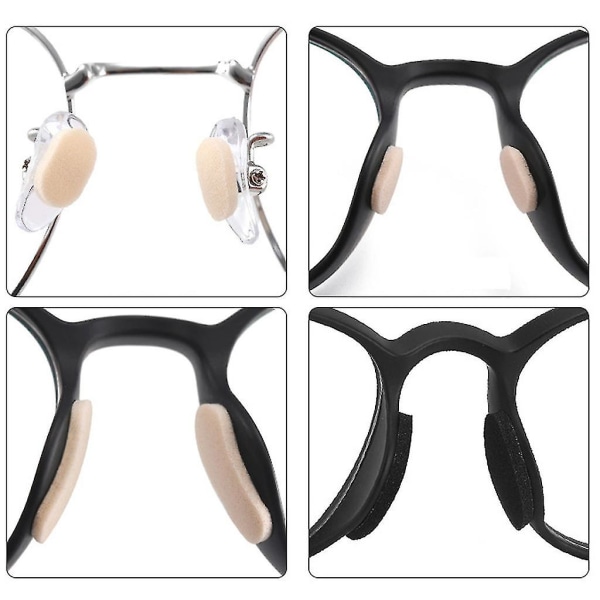 40 delar självhäftande nässkydd för glasögon, solglasögon, läsglasögon Black Oval 1.5mm