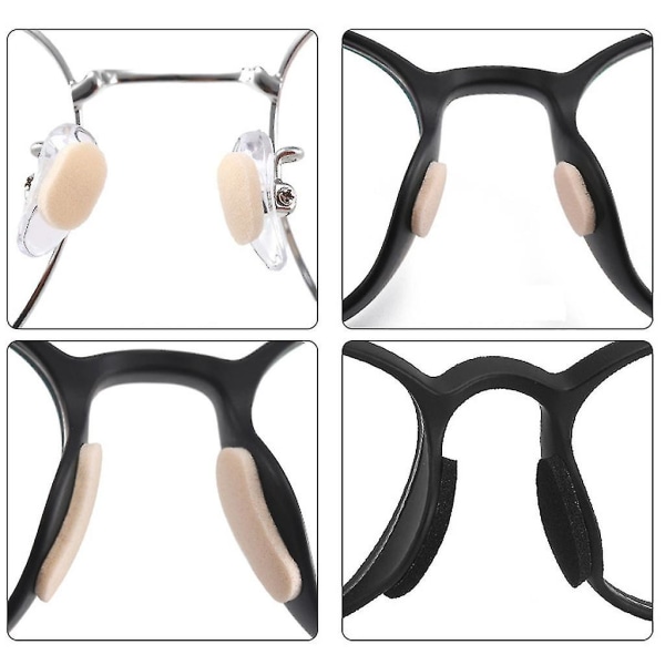 40 delar självhäftande nässkydd för glasögon, solglasögon, läsglasögon Skin color Drop shape 1mm