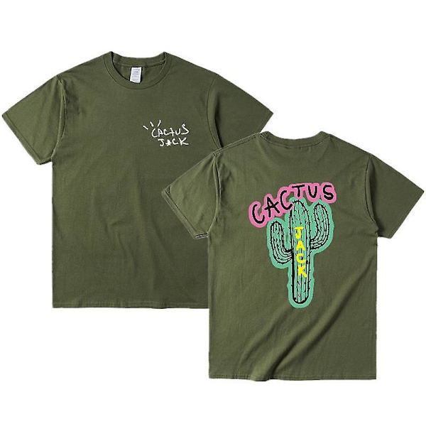 Travis Scott Cactus Jack Neon Cactus Oversized kort ärm 绿色 M