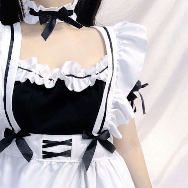 Miracle Warm Travel Around the World Rödvin Söt Hjärta Piga Klänning Lolita Söt Piga Klänning Cosplay Handspel Black M