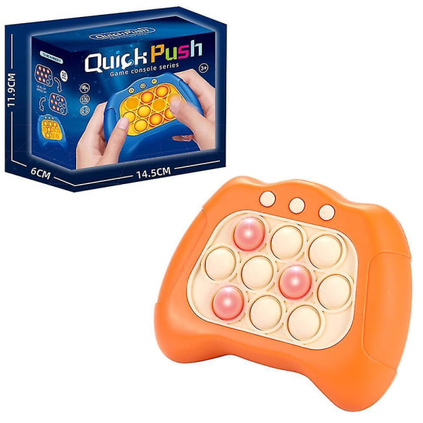 Quick Push Speed ​​Press Pusselspelsmaskin för barn Pojkar Flickor Fidget Toys Orange