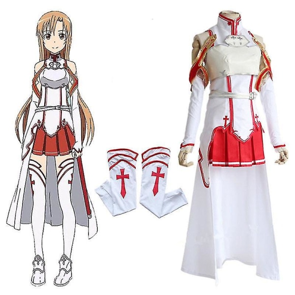 Sword Art Online Cosplay Kostym Asuna Yuuki Full Set Kvinnor Cosplay Kostymer Costume L