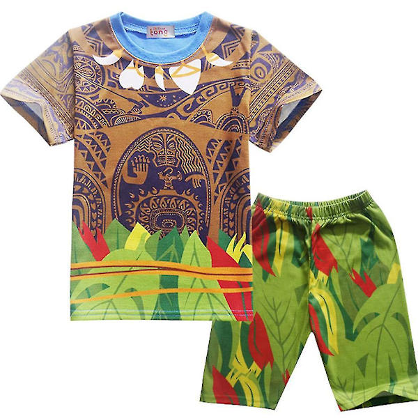 Moana Maui Cosplay Pyjamas Set Barn Pojkar Sommar T-shirt Shorts Pjs Sleepwear Tmall 3-4 Years
