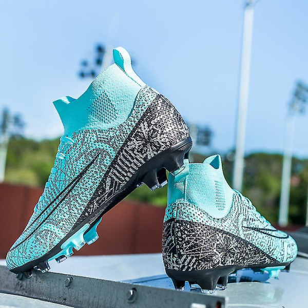 Fotbollsskor för män Halkfria fotbollsskor Klossar Gräs Fotbollssneakers 3A1126A Blue 36