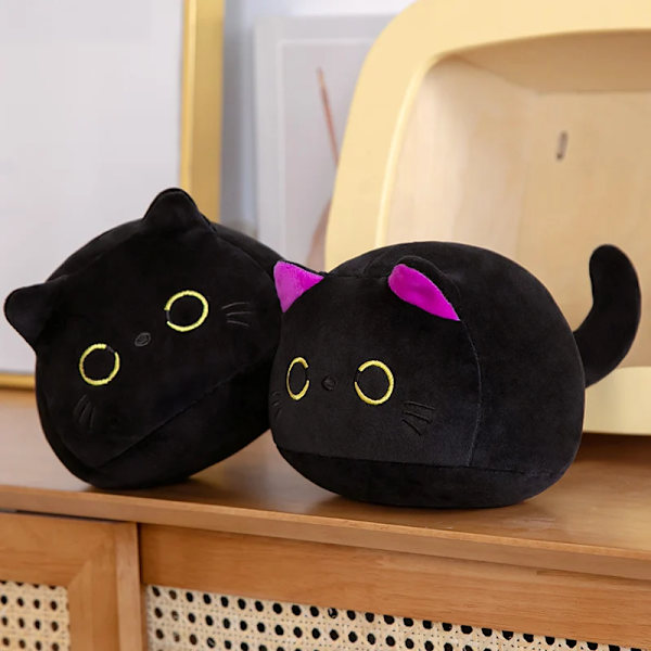 Kawaii Giant Svart Katt Formerad Mjuk Plysch Kuddar Doll Härlig Tecknad Djur Hängsmycke Fyllda Leksaker Flickor Födelsedagsgåvor Ornament svart 40cm
