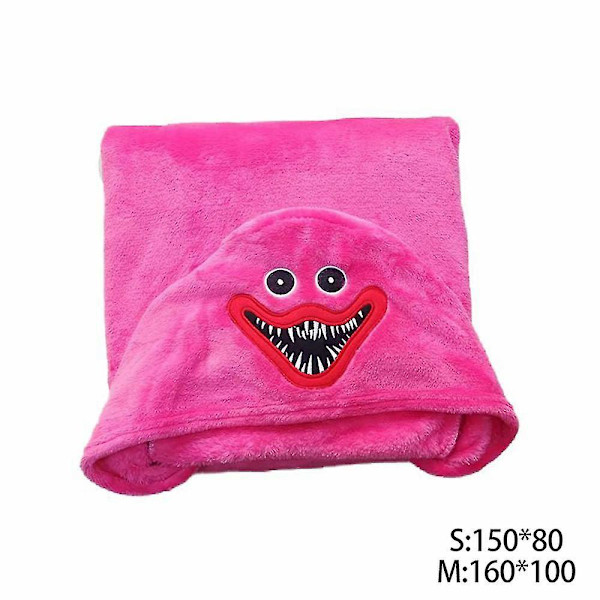 Poppy Playtime Huggy Wuggy Huvtröja Plyschfilt Cape Nattkläder Sovande Campingmattor Red M