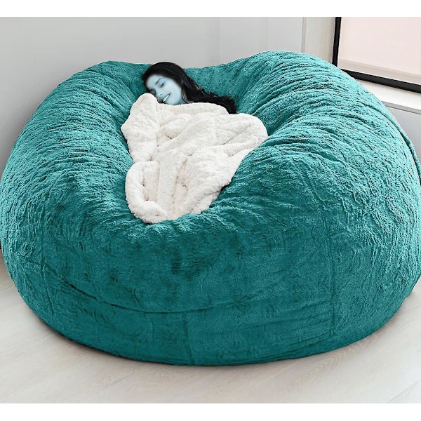 Lazy Sofa Bean Bag konstgjord päls Bean Bag (endast bönor) green 150x75cm