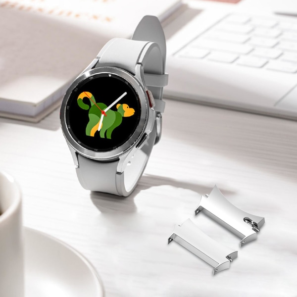 Hopeup 1 par watch Robust rostfritt stål Smartwatch-remadapter Spännebyte för Samsung Galaxy Watch 4/ watch 4 Cla Black