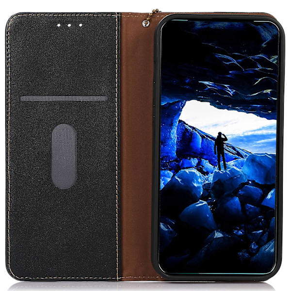 Rfid-blockerande phone case för Asus Zenfone 10 5g/zenfone 9 5g, Cover i äkta koläder Black