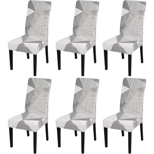 Matstolsöverdrag Matsalsstol Överdrag Hög stretch Avtagbar Tvättbar Parsons Stol Underöverdrag För Hem Fest Hotell Bröllop Ceremo C003 White Pack of 6