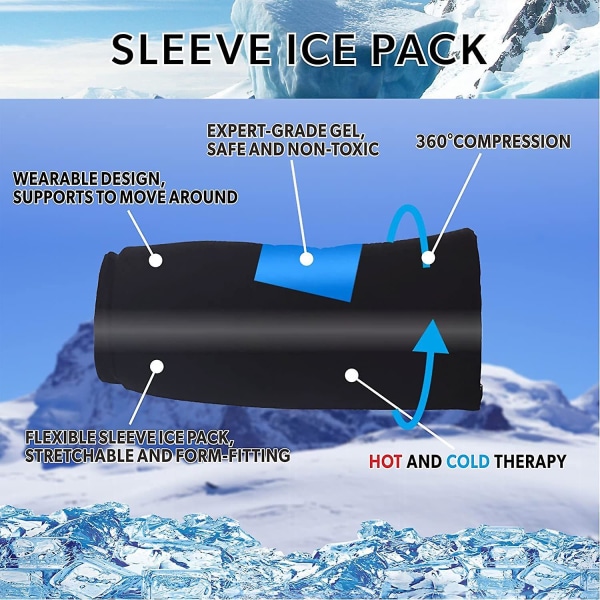 Wabjtam armbågsispack för tendinit och tennisarmbåge ispack omslagshylsa kall kompression Golfare Arm Ice Pack för skador Återanvändbar gel