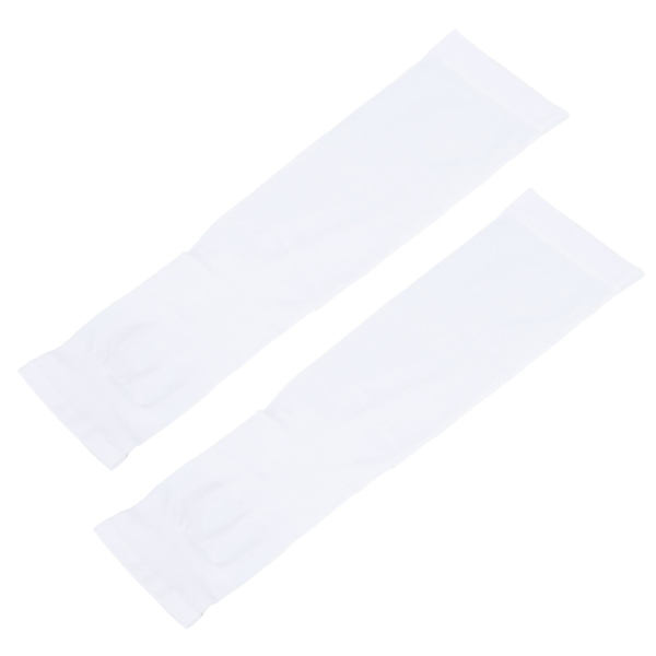 2 set sommarsolskyddsöverdrag Ice Silk-ärmar för utomhussporter med fingeröppning för unisex White*Black