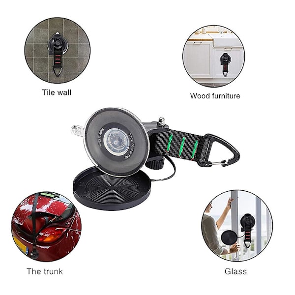 Kraftiga sugkoppar 4 stycken med krokar Uppgraderad bilcamping Sugkopp Camping presenning Tillbehör med fästkrok Stark power Green none
