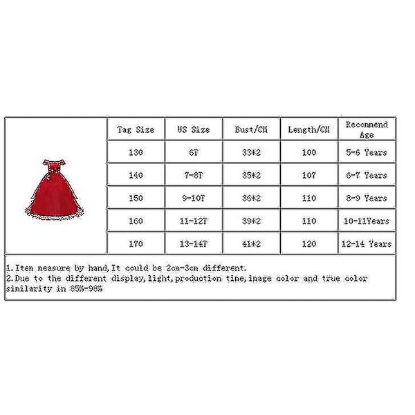 Barnklänning för bröllop, elegant blommig prinsessklänning, lång klänning för flickor, julklänning, Vestidos Infantil, storlek 6 12 14 år D_ia Deep red 9-10T