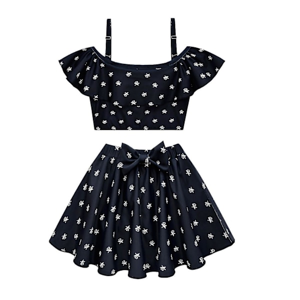 Sommarbaddräkt för flickor Adams Family Swimsuit med en axel för flickor SIZE 140CM-7-8Y Design A