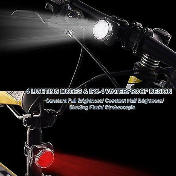 Set, superljusande USB uppladdningsbara cykelljus, Ipx4 vattentäta mountainbikeljus Uppladdningsbart framljus & bakljus null none