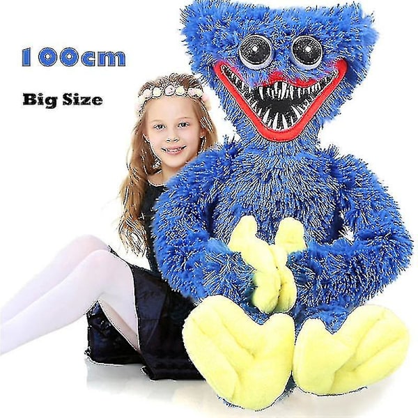 20cm/40cm/80cm/100cm Playtime Plyschleksaksfigur Huggy Wuggy Doll blue 40cm
