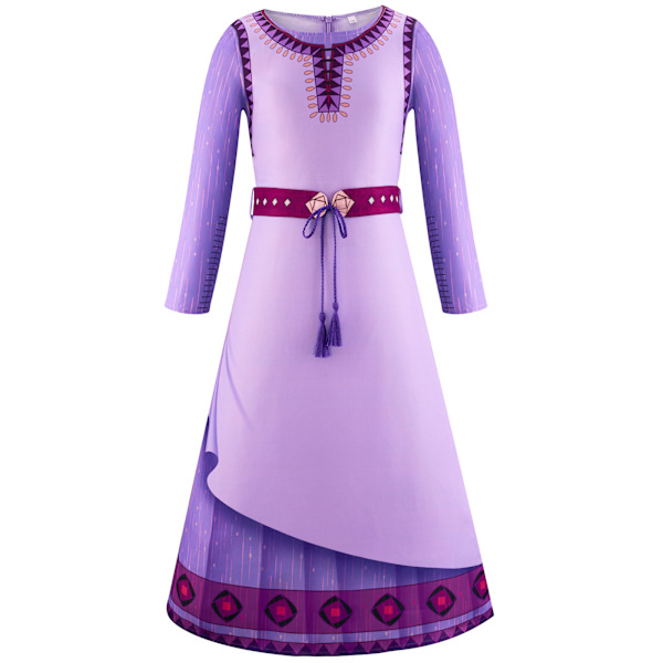 Asha Asha prinsessklänning Star wish cos kläder flickors långärmad klänning festklänning barnens cosplay kläder Princess Asha dress 160cm