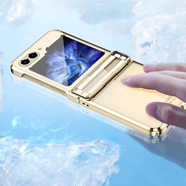För Samsung Galaxy Z Flip 5 5g Case, Z Flip 5 Flip Case Pc Material Hårt gångjärn Cover För Samsung Z Flip 5 gold
