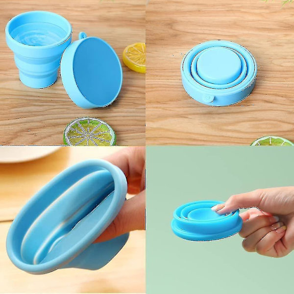 Set med 4 hopfällbara koppar Silikon Camping Vikbara koppar Bärbara hopfällbara silikonkoppar null none