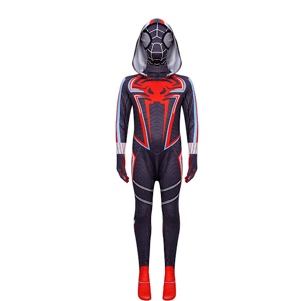 Halloween cos kostym barn jumpsuit huvudbonad kläder miles vuxen man gwine Spider tight man kläder Hooded 2099 jumpsuit 100