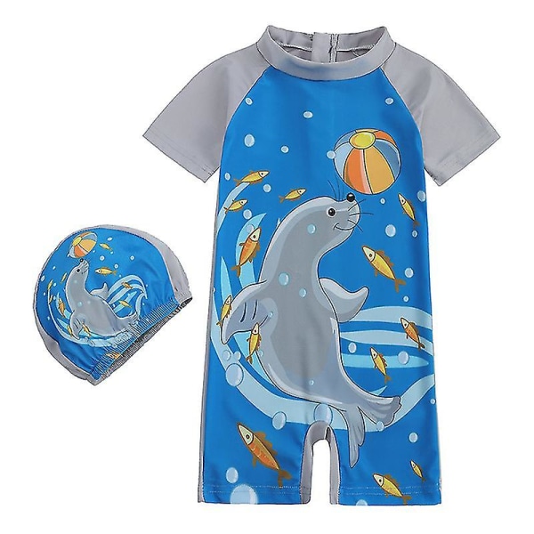 Barn Pojkar Flickor Dinosaurie Baddräkt One Piece Sunsafe Swimwear Simdräkt HY20070B XL