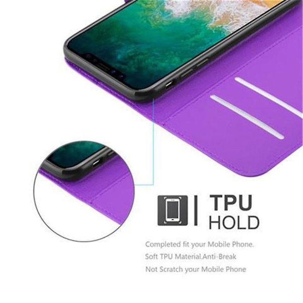 Apple iPhone X / XS Hülle Cover Case Etui - mit Kartenfach och Stand Funktion MANGANESE VIOLET iPhone X / XS