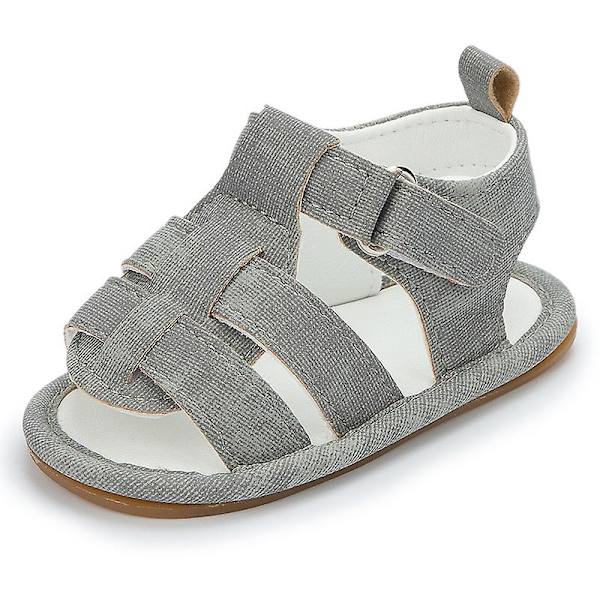 Sommarsandal med rem runt ankeln för barn, casual vandringsskor för småbarn, öppna tofflor Gray EU 19-20