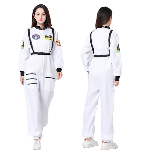 Halloween Astronaut Rymddräkt Pilot CoS Karaktär Flygare Kostym Astronaut Kostym Scen Kostym Lek Klänning Silver Adult XXL