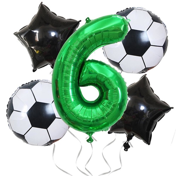 Jätteballonger med nummerballonger för födelsedagar fotbollsdekorationer för fotbolls-VM gynnar tillbehör Number 6 none
