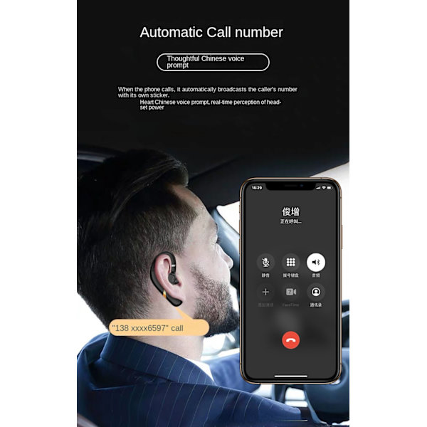 1:a X9 öronkrok Bluetooth 5.0 Ipx7 vattentäta trådlösa hörlurar