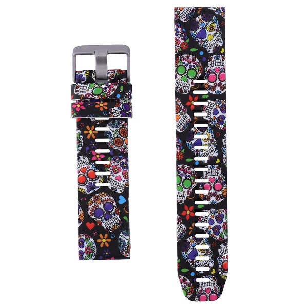 Quick Release watch Silikonarmband kompatibelt för Garmin Fenix 5 Plus / Instinct / Forerunner 935 945 - Colorful Skull Colorful 21X2.2CM