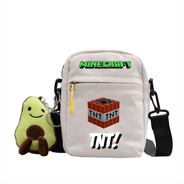 Minecraft Student Axelväska Casual Tecknad Vit ~ 8
