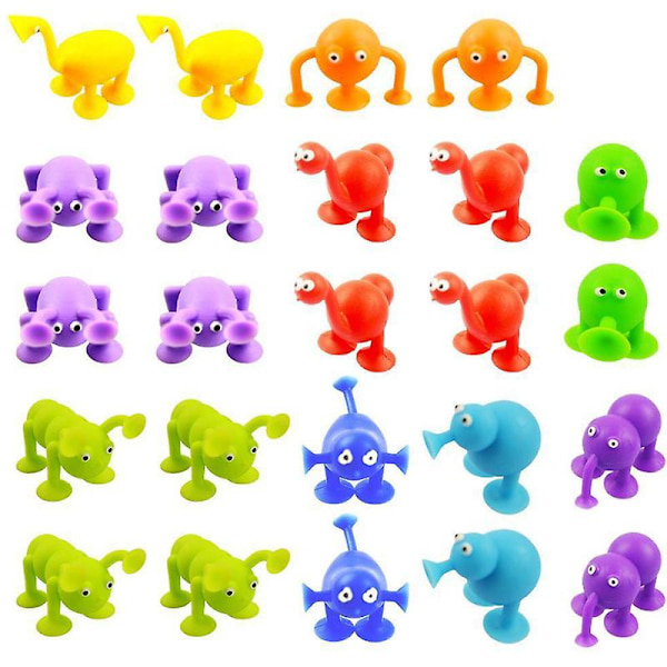 Barn silikonsugkopp badleksak 36 delar byggstenar sugkopp DIY Pop Squigz Roliga kreativa presenter 24PCS