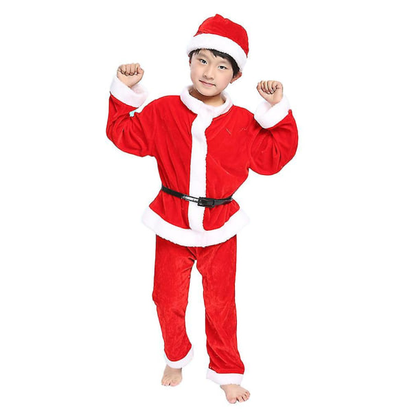 Christmas Kids Santa Claus Cosplay kostym för pojkar Flickor Xmas Party Fancy Dress Outfits 5-6Years Boys