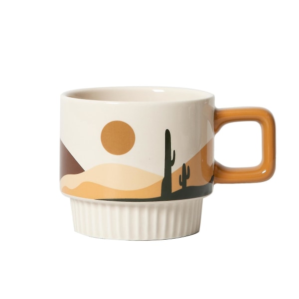 Kaffekopp, Retro keramisk mugg, Drickskopp, Frukost, Mjölkkopp, Pull Flower Cup#1 Xq-bz555 null none