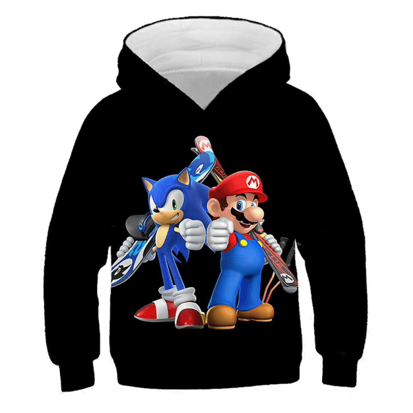 Super Mario Kids Pojkar Hoodie Sweatshirt 3d- printed Hooded Pullover Toppar A 6-7 Years