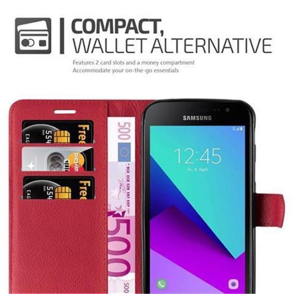 Samsung Galaxy XCover 4 / XCover 4s Cover Case Case - med kortplatser och stativfunktion CARMINE RED Galaxy XCover 4 / XCover 4s