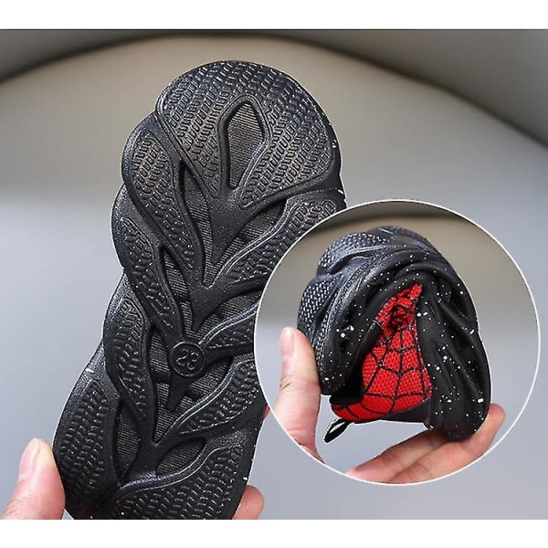 Spiderman Barnskor Nya Pojksneakers Med Ljus Nya Barnskor Black 27