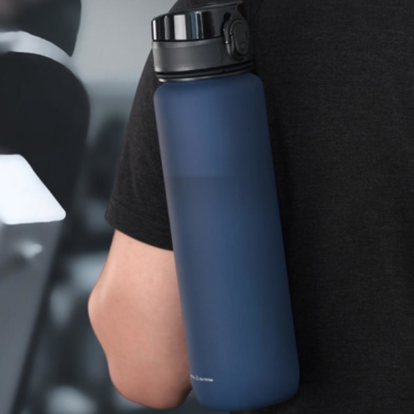 Utomhus Sport Vattenkopp Resor Bil Fitness Plast Vattenflaska Skrubbkopp - För sport, gym och vandring whale blue 1000ml