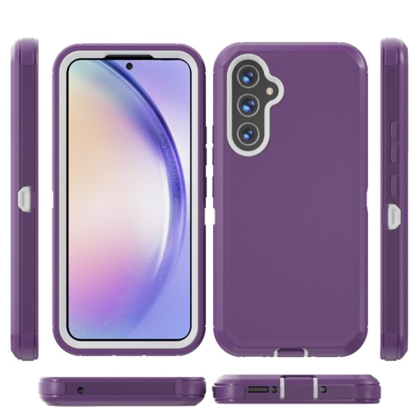 TASHHAR Samsung Galaxy A54 5G case med bältesklämma hölster Militärklass Heavy Duty 3 i 1 Stötsäker rustning Robust Hållbar för Galaxy A54 5G purplewhite