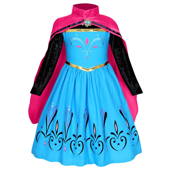 Disney Frozen Elsa Anna Princessklänning Flickor Halloween Karneval Kläder Fest Barn Cosplay Snödrottning Barn Outfit Kostym Elsa 1 7-8T (Size 140)