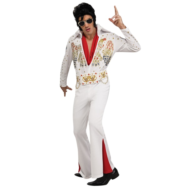 Elvis 1950-tal King of Rock n Roll Deluxe Eagle Jumpsuit Herrkostym White X-Large (44-46)