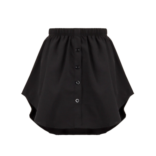 4 st skjortextender för kvinnor justerbar lagerfalsk topp nedre svep skjorta halvlång minikjol (flerfärgad, Xl) Black L