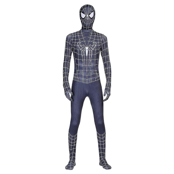 Barn Pojkar Spider-man Kostym Party Jumpsuit Tecknad Romper För Barn 3-12 år Cosplay Playsuit med huvudbonader Tmall 120cm