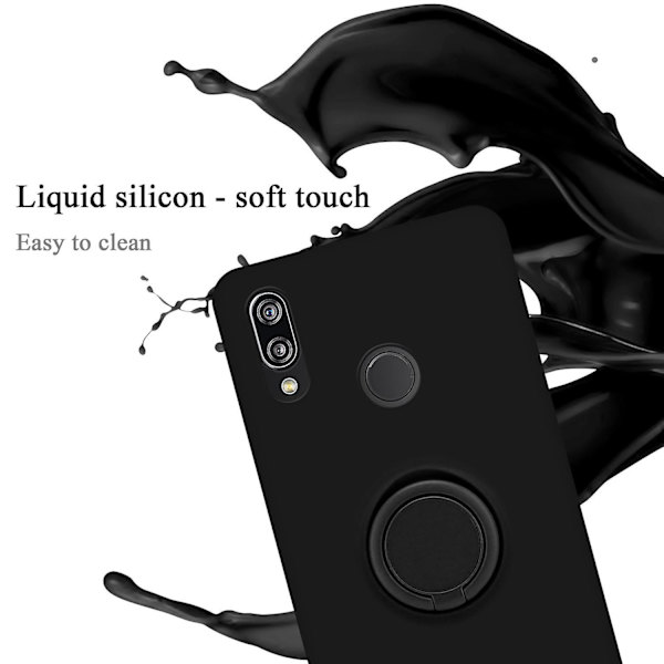 Huawei P20 LITE 2018 / NOVA 3E Hülle Handy Cover TPU- case - flytande design med ring LIQUID BLACK P20 LITE 2018 / NOVA 3E